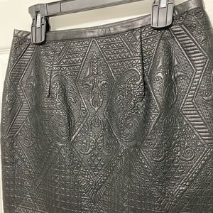 Leather embossed skirt